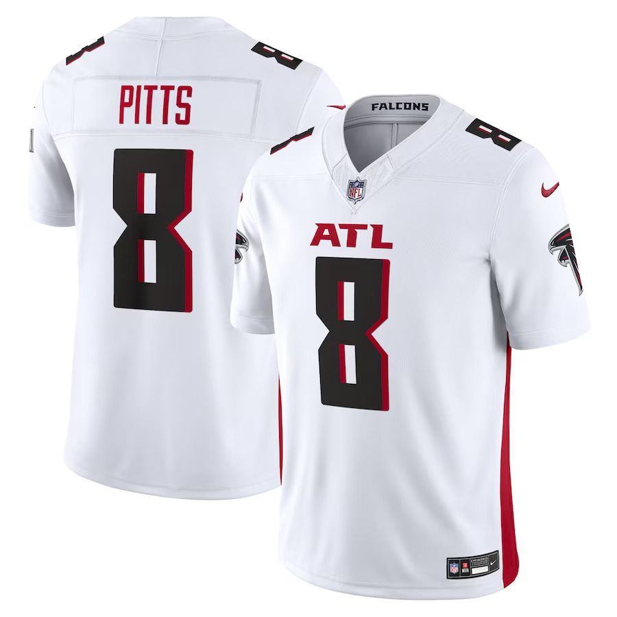 Men Atlanta Falcons #8 Kyle Pitts Nike White Vapor F.U.S.E. Limited NFL Jersey